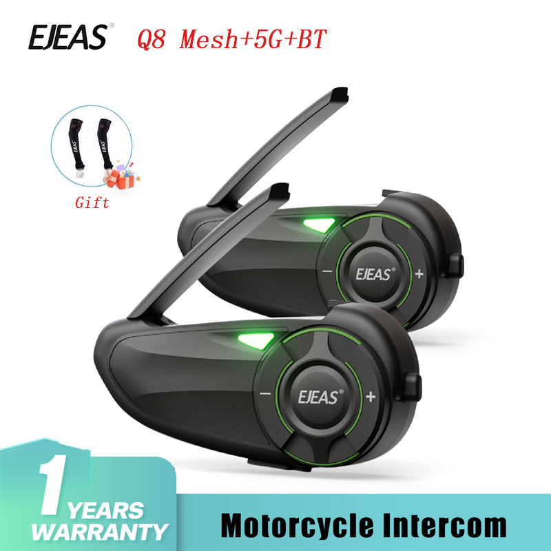 Universal Motorcycle Helmet Intercom Headset - 1/2 Stuks EJEAS Q8 Motorfiets Mesh