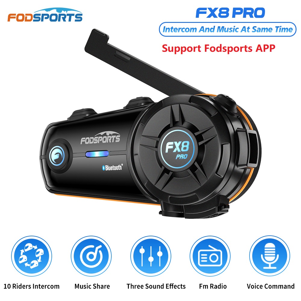 Universal Motorcycle Helmet Intercom Headset - Fodsports FX8 Pro Motorfiets Intercom Bluetooth
