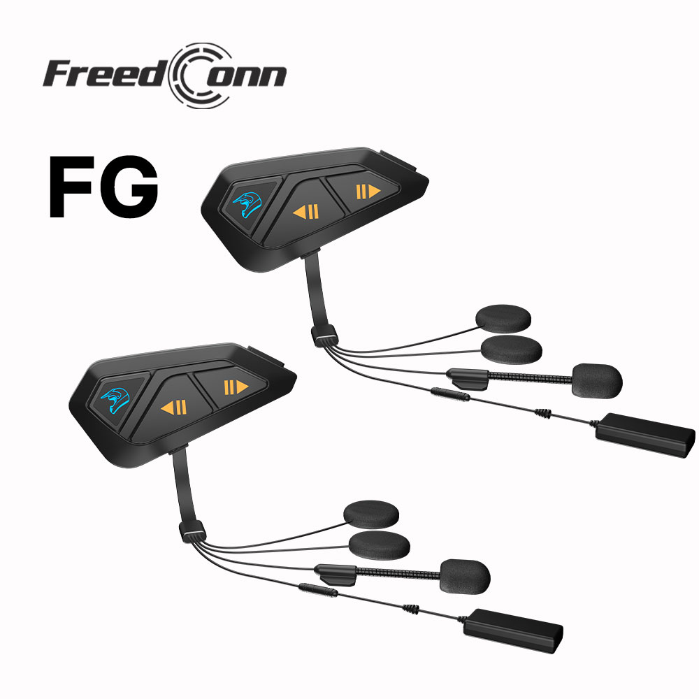 Universal Motorcycle Helmet Intercom Headset - FreedConn Group Motor-intercom Helm Bluetooth-headsets Muziek