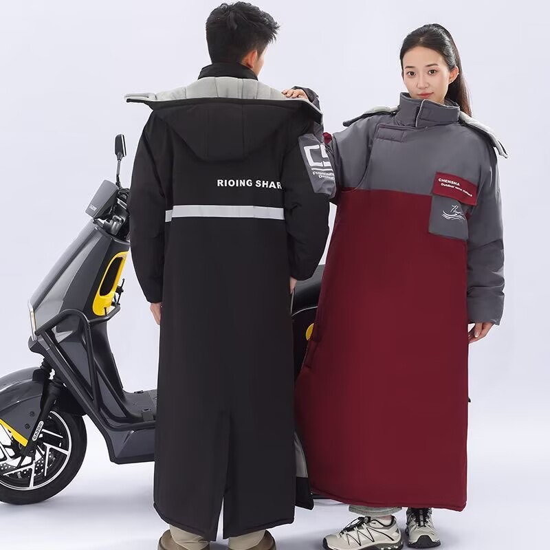 Riding Gear - Eendelig motorrijjack, koudebestendig, lang fleece, sneeuwscooterjack,