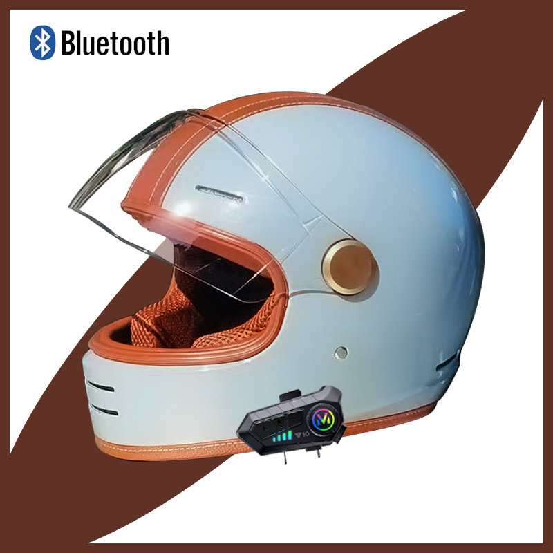 Vintage Open Face Retro Helmet - Vintage Casque motorhelm - Retro open