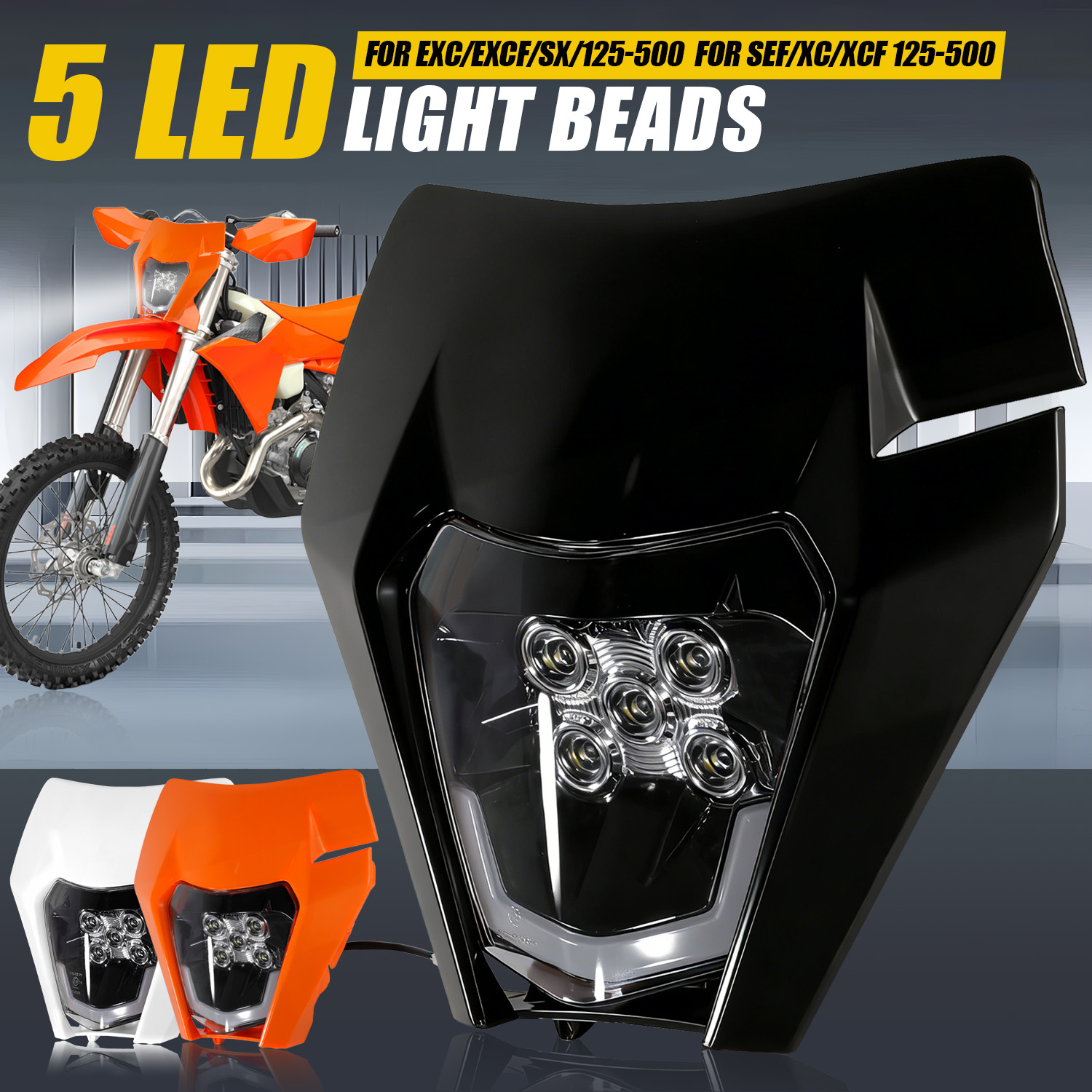 5 LED Koplamp Universeel voor  - Universal Motorcycle Led Headlight Projector recensie en prijs