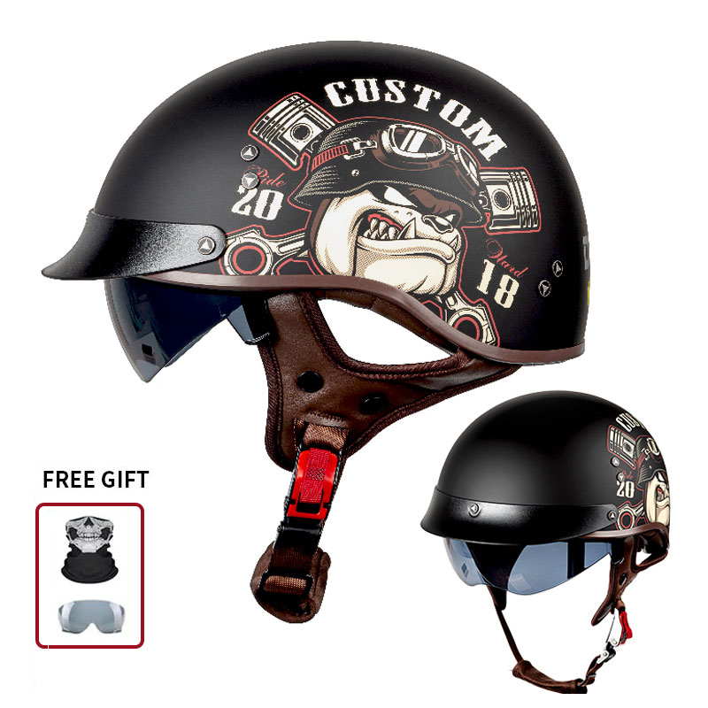 Vintage halfopen motorhelm met - Vintage Open Face Retro Helmet recensie en prijs
