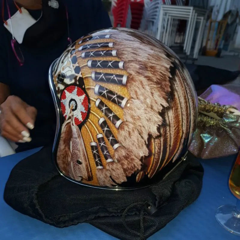 Zwarte Vintage Motorhelm Open  - Vintage Open Face Retro Helmet recensie en prijs