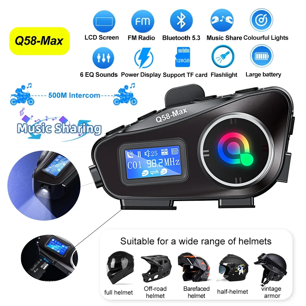 Groot Scherm Display Helm Inte - Universal Motorcycle Helmet Intercom Headset recensie en prijs