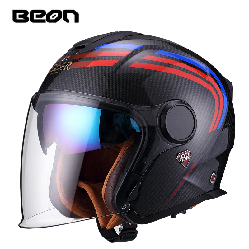 BEON BR23 Koolstofvezel 3/4 op - Carbon Fiber Lightweight Motorcycle Helmet recensie en prijs