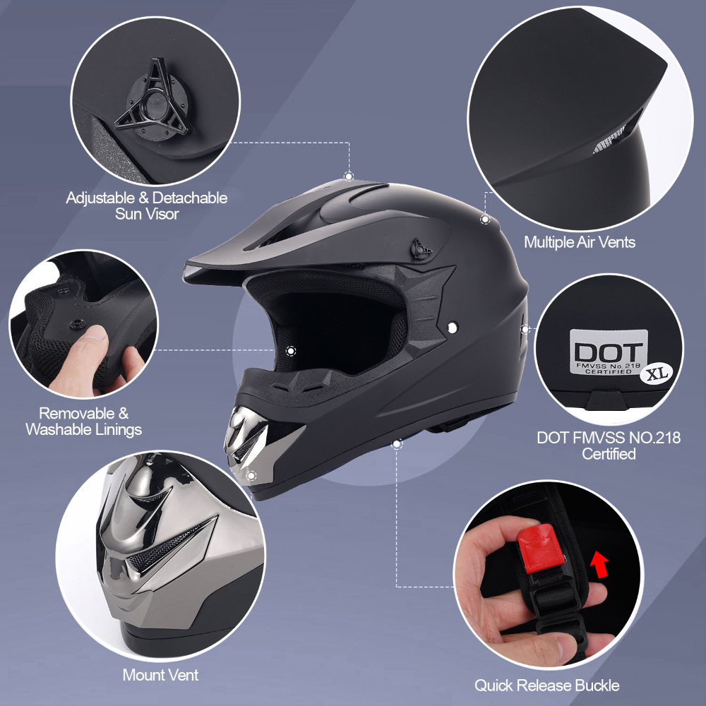 Off-road motorhelm, vierdelige - Off Road Motocross Helmet Goggles Set recensie en prijs