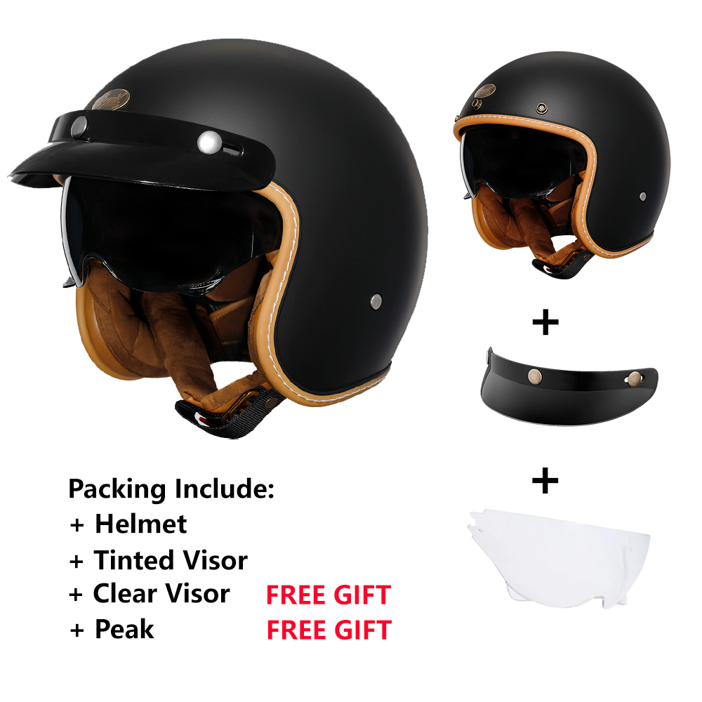 Retro open helm voor volwassen - Vintage Open Face Retro Helmet recensie en prijs